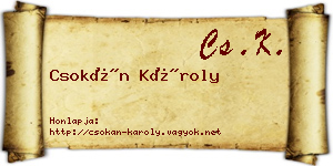 Csokán Károly névjegykártya