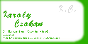 karoly csokan business card