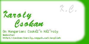 karoly csokan business card
